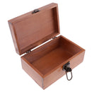 Retro Wooden Storage Jewelry Box Desktop Collection Box With Lock Organizer
