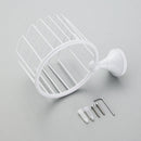 Wall Mounted Toilet Paper Roll Holder Tissue Dispenser Basket Bathroom Rack, White