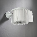 Wall Mounted Toilet Paper Roll Holder Tissue Dispenser Basket Bathroom Rack, White