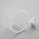 Wall Mounted Toilet Paper Roll Holder Tissue Dispenser Basket Bathroom Rack, White
