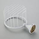 Wall Mounted Toilet Paper Roll Holder Tissue Dispenser Basket Bathroom Rack, White