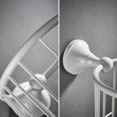 Wall Mounted Toilet Paper Roll Holder Tissue Dispenser Basket Bathroom Rack, White