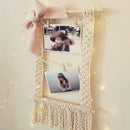 Macrame Tassel Wall Hanging Handmade Cotton Knitted Woven Wall Art Tapestry Boho Home Decor with Wood Stick for Kids Room Living Room