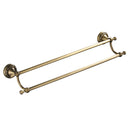 Vintage Brass Bath Towel Rack Bathroom Shelf with Double Towel Bar 61.5 CM Storage Organizer Wall Mounted