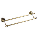 Vintage Brass Bath Towel Rack Bathroom Shelf with Double Towel Bar 61.5 CM Storage Organizer Wall Mounted