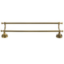Vintage Brass Bath Towel Rack Bathroom Shelf with Double Towel Bar 61.5 CM Storage Organizer Wall Mounted