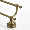 Vintage Brass Bath Towel Rack Bathroom Shelf with Double Towel Bar 61.5 CM Storage Organizer Wall Mounted