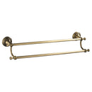 Vintage Brass Bath Towel Rack Bathroom Shelf with Double Towel Bar 61.5 CM Storage Organizer Wall Mounted