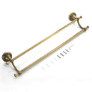 Vintage Brass Bath Towel Rack Bathroom Shelf with Double Towel Bar 61.5 CM Storage Organizer Wall Mounted