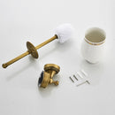 Vintage Brass Wall Mounted Lavatory Toilet Brush and Holder Set Bathroom Tool