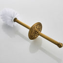 Vintage Brass Wall Mounted Lavatory Toilet Brush and Holder Set Bathroom Tool