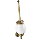 Vintage Brass Wall Mounted Lavatory Toilet Brush and Holder Set Bathroom Tool