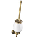 Vintage Brass Wall Mounted Lavatory Toilet Brush and Holder Set Bathroom Tool