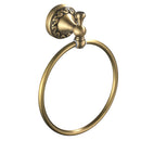 European Style Antique Brass Bath Towel Ring Rack Towel Holder Wall Mounted Hanger Rack Shelf