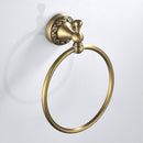 European Style Antique Brass Bath Towel Ring Rack Towel Holder Wall Mounted Hanger Rack Shelf