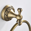 European Style Antique Brass Bath Towel Ring Rack Towel Holder Wall Mounted Hanger Rack Shelf