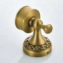 Antique Brass Carved Flower Wall Mounted Ceramic Bathroom Single Cup Toothbrush Holder