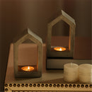 Creative House Shaped Cement Candle Holder Xmas Gift Wedding Home Decor