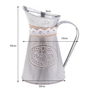 Rustic Style Gray Shabby Chic Galvanized Sheet Iron Vase Pitcher for Home