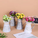 Rustic Style Gray Shabby Chic Galvanized Sheet Iron Vase Pitcher for Home