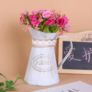 Rustic Style Gray Shabby Chic Galvanized Sheet Iron Vase Pitcher for Home