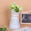Rustic Style Gray Shabby Chic Galvanized Sheet Iron Vase Pitcher for Home