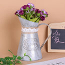 Rustic Style Gray Shabby Chic Galvanized Sheet Iron Vase Pitcher for Home