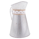 Rustic Style Gray Shabby Chic Galvanized Sheet Iron Vase Pitcher for Home