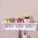 Wall Mounted Storage Shelf Holder Hanger Rack With Hooks Bathroom Kitchen