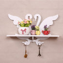 Swan Wall Hanging Rack Shelves Home Decor Photo Frame Holder Plate