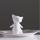 Car Dashboard Ornament Ceramic Figurine Fox Statue Home Office Art Display