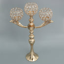 Crystal Shining Candlestick Candle Holder Bowl Table Stand Tealight Holder for Dining Room Kitchen Cafe Coffee House, 48cm Long Stand