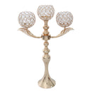 Crystal Shining Candlestick Candle Holder Bowl Table Stand Tealight Holder for Dining Room Kitchen Cafe Coffee House, 48cm Long Stand