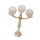 Crystal Shining Candlestick Candle Holder Bowl Table Stand Tealight Holder for Dining Room Kitchen Cafe Coffee House, 48cm Long Stand