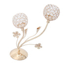 Decorative Crystal Diamond Tea Light Candle Holder Pillars Candlestick Bowl Stand Golden