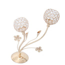 Decorative Crystal Diamond Tea Light Candle Holder Pillars Candlestick Bowl Stand Golden