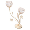 Decorative Crystal Diamond Tea Light Candle Holder Pillars Candlestick Bowl Stand Golden