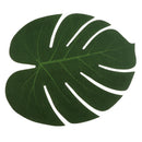 5x Silk Monstera Leaf Placemats for Hawaiian Jungle Beach Party Home Decor, 31x33.5cm