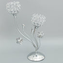 Exquitise Crystal Silver Candle Holder Tea Light Cup Bowl Candlestick Candelabra Bowl Tabletop Vase with Stand Base