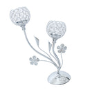 Exquitise Crystal Silver Candle Holder Tea Light Cup Bowl Candlestick Candelabra Bowl Tabletop Vase with Stand Base