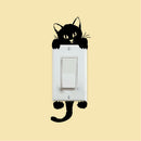 4Pcs DIY Black Cute Cat Switch Sticker 3D Wall Stickers Home Decoration Bedroom Parlor Decor Living Room Kids Vinyl Wall Decal Mural