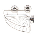 Creative Shower Corner Caddy With Suction Cup Stainless Steel Holder for Bathroom Storage