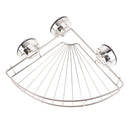 Creative Shower Corner Caddy With Suction Cup Stainless Steel Holder for Bathroom Storage