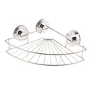 Creative Shower Corner Caddy With Suction Cup Stainless Steel Holder for Bathroom Storage