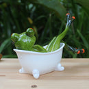Funny Resin 3D Frog Bathtub Novelty Gifts Figurine Office Desk Decorative Crafts