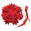 10pcs Felt Snowflake Pendants ChristmasTree Ornaments Window Home Decor Red