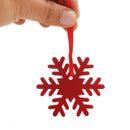 10pcs Felt Snowflake Pendants ChristmasTree Ornaments Window Home Decor Red