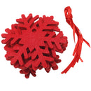 10pcs Felt Snowflake Pendants ChristmasTree Ornaments Window Home Decor Red