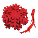10pcs Felt Snowflake Pendants ChristmasTree Ornaments Window Home Decor Red