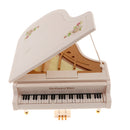 Ballet Girl Dancing Lifelike Piano Music Box Mini Decorative Ornament, White, 23.5x24.5x13.5cm